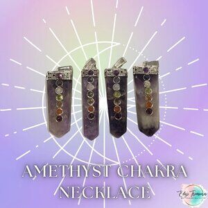 1 New Amethyst Chakra Necklace With A Link Chain